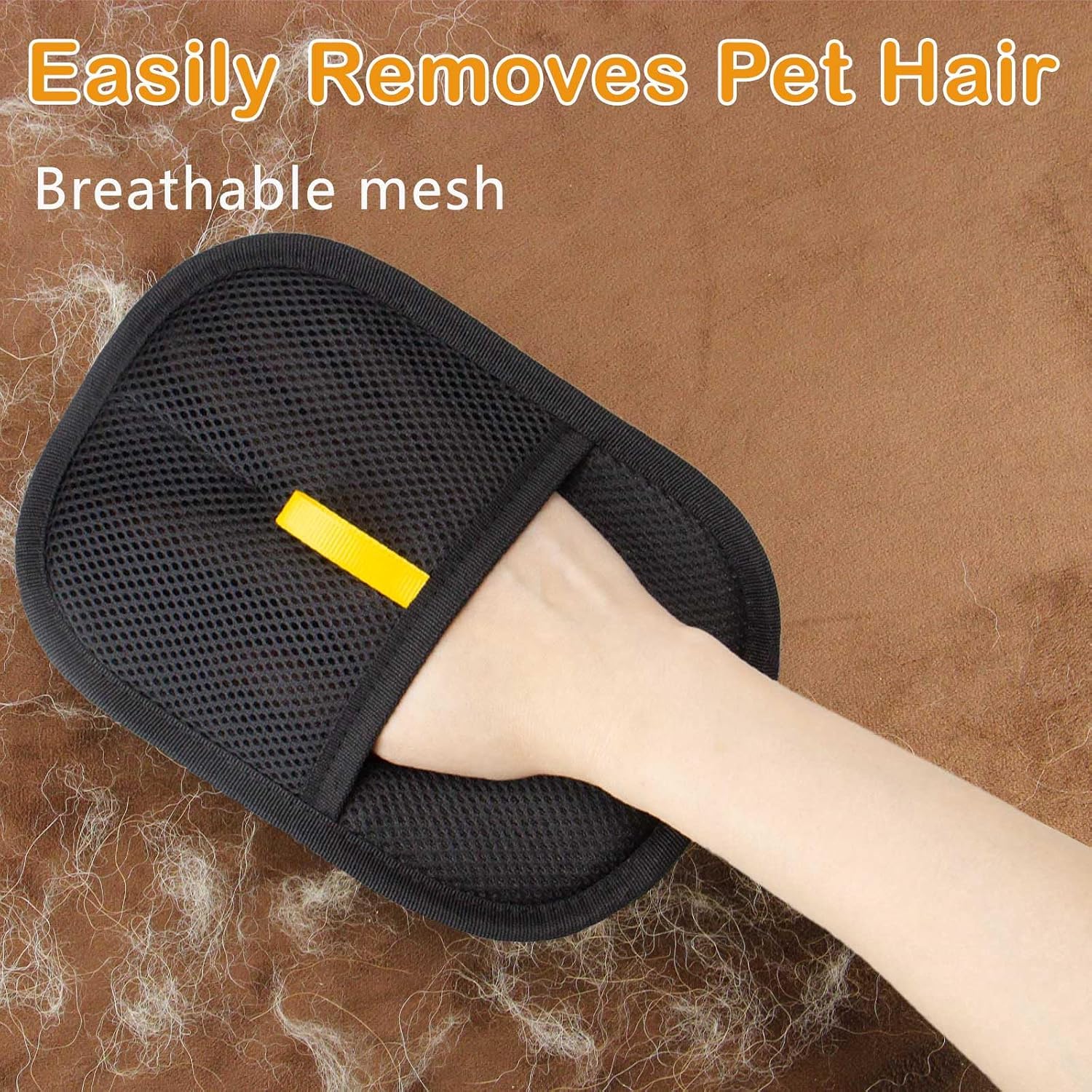 Thickened Pet Hair Removal Glove - Electrostatic Cat Dog Hair Remover Glove, Reusable Magic Brush Pet Hair Remover Tool for Couch, Carpet, and Car Seat (Black,1 Pack)